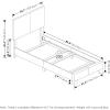 Furinno PESSAC Bed Frame, Twin XL Size Bedframe with Fabric Upholstered Headboard, Bed with Legs, Wooden Slat Support, Easy Assembly, for Bedroom, Dorm, Light Grey