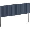 Furinno Roanne Headboard King Size, Tufted Upholstered Wooden Headboard, Bed Frame Mount Head Board, Easy Assembly, for Bedroom, Dorm, Blue Denim(Blue Denim)