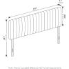 Furinno Roanne Headboard King Size, Tufted Upholstered Wooden Headboard, Bed Frame Mount Head Board, Easy Assembly, for Bedroom, Dorm, Blue Denim(Light Grey)