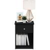 Furinno Tidur Nightstand, 1-Pack, Black Oak