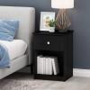 Furinno Tidur Nightstand, 1-Pack, Black Oak