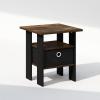Furinno Turn-N-Tube Tall Nightstand with Bin, 1-Pack, Plastic Poles, Columbia Walnut/Black/Dark Brown(Amber Pine/Black)