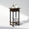 Furinno Turn-N-Tube Tall Nightstand with Bin, 1-Pack, Plastic Poles, Columbia Walnut/Black/Dark Brown(Columbia Walnut/Black/Dark Brown)