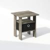Furinno Turn-N-Tube Tall Nightstand with Bin, 1-Pack, Plastic Poles, Columbia Walnut/Black/Dark Brown(French Oak/Black)