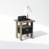 Furinno Turn-N-Tube Tall Nightstand with Bin, 1-Pack, Plastic Poles, Columbia Walnut/Black/Dark Brown(French Oak/Black)