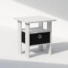 Furinno Turn-N-Tube Tall Nightstand with Bin, 1-Pack, Plastic Poles, Columbia Walnut/Black/Dark Brown(White/Black)
