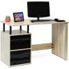 Furinno Ubah NT13008 No Tools Technique Contemporary Computer Desk, Sonoma Oak/Black