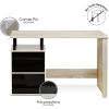 Furinno Ubah NT13008 No Tools Technique Contemporary Computer Desk, Sonoma Oak/Black