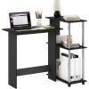 Furinno Abbott Corner Computer Desk with Bookshelf, Espresso/Black(Americano/Chrome)