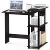 Furinno Abbott Corner Computer Desk with Bookshelf, Espresso/Black(Dark Espresso/Black)