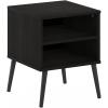 Furinno Claude Mid Century Style Nightstand with Wood Legs, 15.55 (D) x 15.55 (W) x 20.16 (H) inches, Espresso(Espresso)
