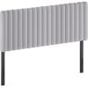Furinno Roanne Headboard King Size, Tufted Upholstered Wooden Headboard, Bed Frame Mount Head Board, Easy Assembly, for Bedroom, Dorm, Blue Denim(Light Grey)