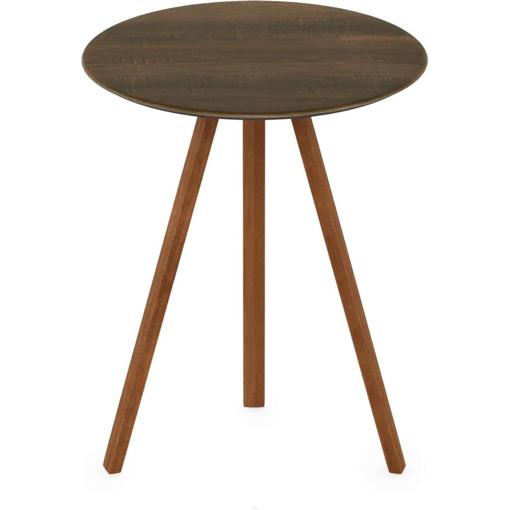 imageFurinno Redang 3Leg Round Indoor amp Outdoor Smart Top Patio Dining TablePatio Coffee TableSmall Patio TablePicnic Table TripulaWalnut