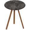 FURINNO Redang Large Round Indoor & Outdoor Smart Top Patio Dining Table/Patio Coffee Table/Small Patio Table/Picnic Table, Walnut(Paladina)