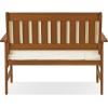 Furinno FG17319 Tioman Outdoor Hardwood Patio Furniture Mediterranean Bench with Cushion, 1, Natural
