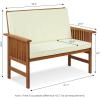 Furinno FG17319 Tioman Outdoor Hardwood Patio Furniture Mediterranean Bench with Cushion, 1, Natural