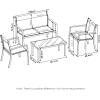 Furinno FG180907GY/BK Melaka Outdoor Patio Furniture Leisure Dining Set, Black