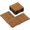 Furinno FG181034 Tioman Floor Decking Wood Tile, Natural (Pack of 10)