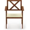 Furinno FG18112C Tioman Hardwood X Back Arm Chair in Teak Oil with Cushion, Natural