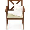 Furinno FG18112C Tioman Hardwood X Back Arm Chair in Teak Oil with Cushion, Natural
