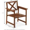 Furinno FG18112C Tioman Hardwood X Back Arm Chair in Teak Oil with Cushion, Natural