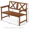 Furinno FG18113C Tioman Hardwood Outdoor Patio Furniture X-Back Bench Bench in Teak Oil, 1, Natural