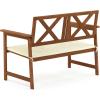 Furinno FG18113C Tioman Hardwood Outdoor Patio Furniture X-Back Bench Bench in Teak Oil, 1, Natural