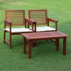 Furinno TIOMAN Patio Chair, Set of Two, Outdoor Lawn Chair, Armchair with Cushion, for Patio, Garden, Porch, Natural