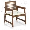 Furinno TIOMAN Patio Chair, Set of Two, Outdoor Lawn Chair, Armchair with Cushion, for Patio, Garden, Porch, Natural