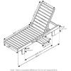 Furinno Tioman Outdoor Hardwood Patio Furniture Sun Lounger with Tray in Teak Oil, Natural 23.52D x 70W x 12H in(21.6 D x 59.5 W x 11.3 H in)