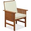 Furinno FG17318 Tioman Outdoor Hardwood Patio Furniture Armchair with Cushion Armchair with Cushion, 1 Arm Chair, Natural