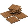 Furinno FG181034 Tioman Floor Decking Wood Tile, Natural (Pack of 10)