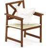 Furinno FG18112C Tioman Hardwood X Back Arm Chair in Teak Oil with Cushion, Natural