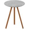 Furinno Redang 3-Leg Round Indoor & Outdoor Smart Top Patio Dining Table/Patio Coffee Table/Small Patio Table/Picnic Table, Tripula(Faux Cement)