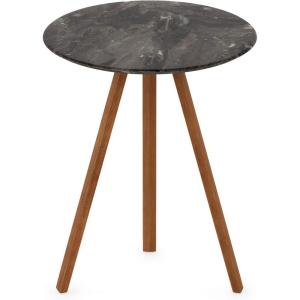 FURINNO Redang Large Round Indoor & Outdoor Smart Top Patio Dining Table/Patio Coffee Table/Small Patio Table/Picnic Table, Walnut(Paladina)