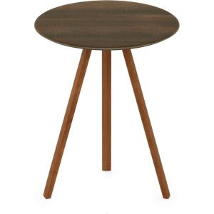 Furinno Redang 3-Leg Round Indoor & Outdoor Smart Top Patio Dining Table/Patio Coffee Table/Small Patio Table/Picnic Table, Tripula(Walnut)