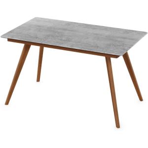 Furinno Redang 4-Leg Rectangular Indoor & Outdoor Smart Top Patio Dining Table/Patio Coffee Table/Small Patio Table/Picnic Table, Tripula(Faux Cement)