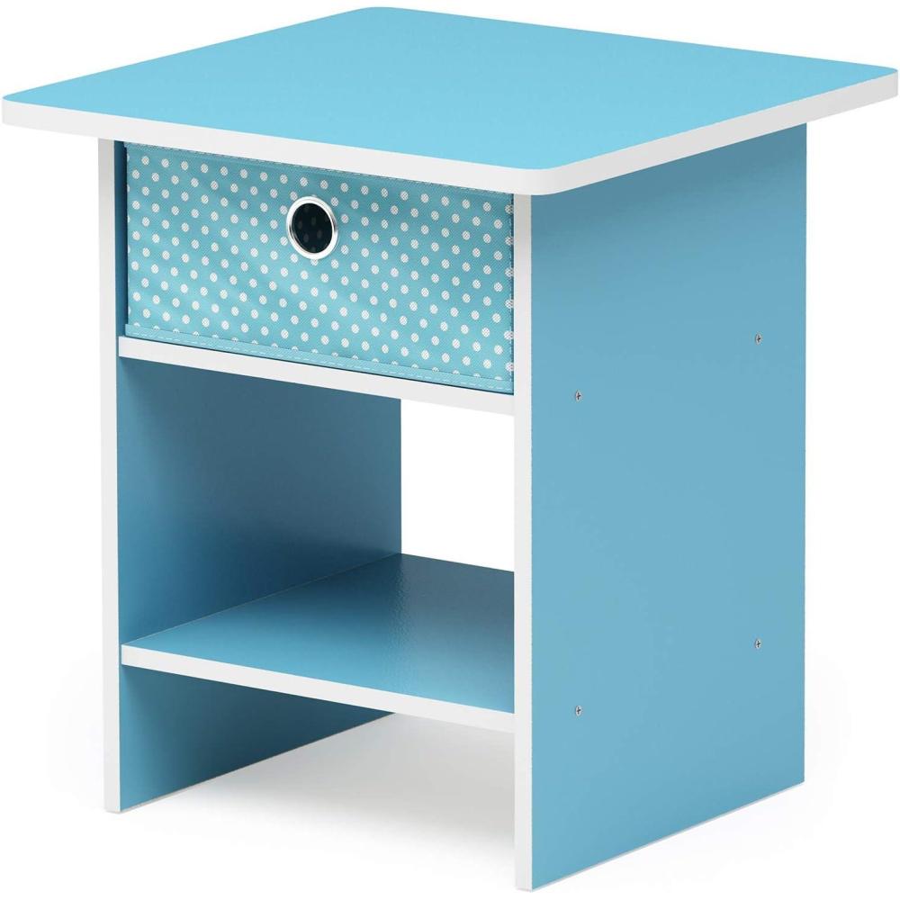 imageFurinno Dario End Table  Side Table  Night Stand  Bedside Table with Bin Drawer 1Pack Light BlueLight BlueLight BlueBlue