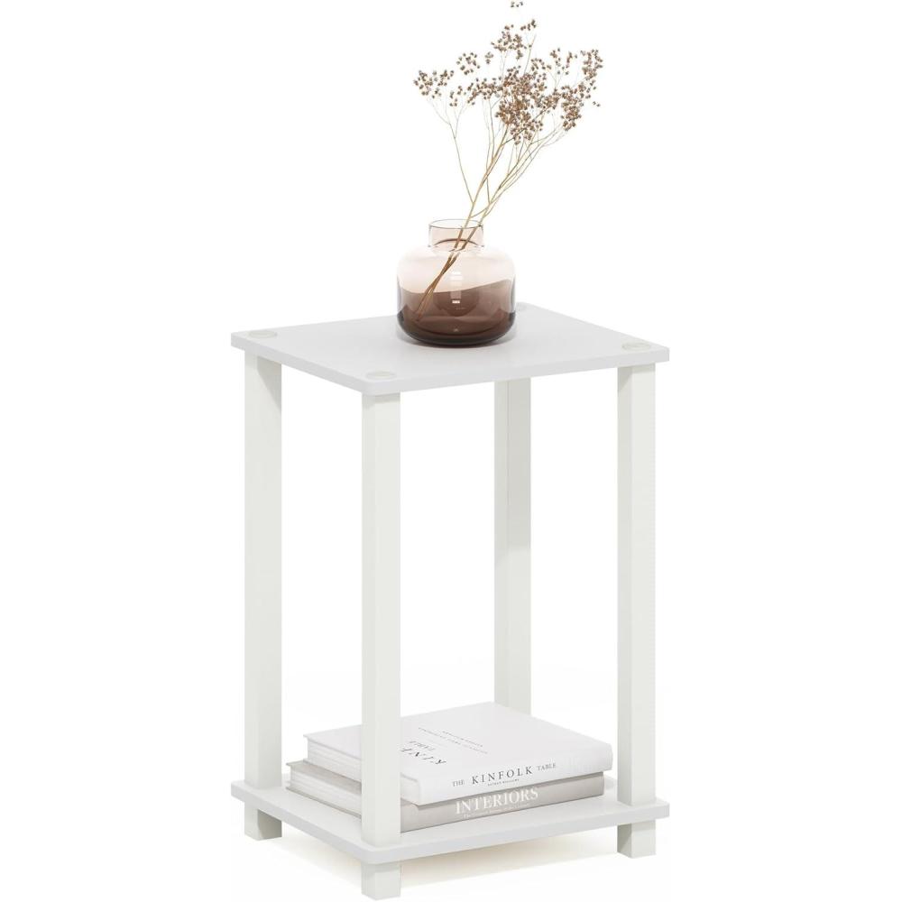 imageFurinno Simplistic End Table 2Pack French OakBlackWhiteWhite
