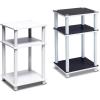 Furinno 3-Tier End Table and Coffee Table Set (2-Pack)(White/White)