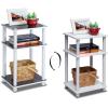 Furinno 3-Tier End Table and Coffee Table Set (2-Pack)(White/White)