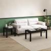 Furinno Classic Homey Square Parsons Side End Table, Set of 2, Black(Black)