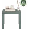 Furinno Classic Homey Square Parsons Side End Table, Set of 2, Black(Sage Green)