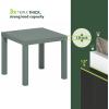 Furinno Classic Homey Square Parsons Side End Table, Set of 2, Black(Sage Green)