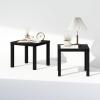 Furinno Classic Night Stand Set of 2, Triple Thick Tabletop Nightstand, Square Bedside Table, End Table, Side Table, Easy Assembly, for Bedroom, Living Room, Black(Black)