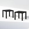 Furinno Classic Night Stand Set of 2, Triple Thick Tabletop Nightstand, Square Bedside Table, End Table, Side Table, Easy Assembly, for Bedroom, Living Room, Black(Black)
