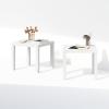 Furinno Classic Night Stand Set of 2, Triple Thick Tabletop Nightstand, Square Bedside Table, End Table, Side Table, Easy Assembly, for Bedroom, Living Room, Black(White)