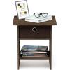 Furinno Dario End Table / Side Table / Night Stand / Bedside Table with Bin Drawer, 1-Pack, Light Blue/Light Blue(Columbia Walnut/Dark Brown)