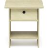 Furinno Dario End Table / Side Table / Night Stand / Bedside Table with Bin Drawer, 1-Pack, Light Blue/Light Blue(Cream Faux Marble/Ivory)