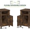 Furinno Farmhouse Nightstand with Charging Station, Bedside Table, Side Table, End Table with Door, USB Ports and Outlets, for Bedroom, Living Room, Amber Pine(Amber Pine)
